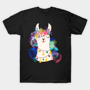 Llama diamond 5-black version T-Shirt